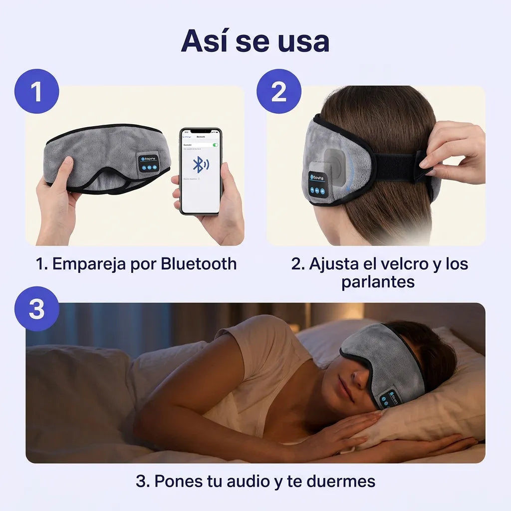 Banda Antifaz para Dormir con Bluetooth