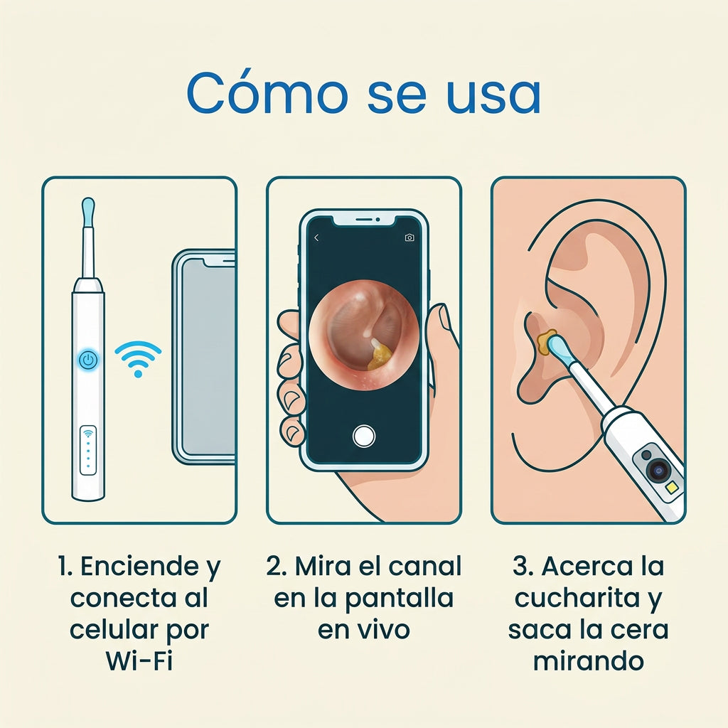 OTOSCOPIO - Limpiador de oídos con cámara HD