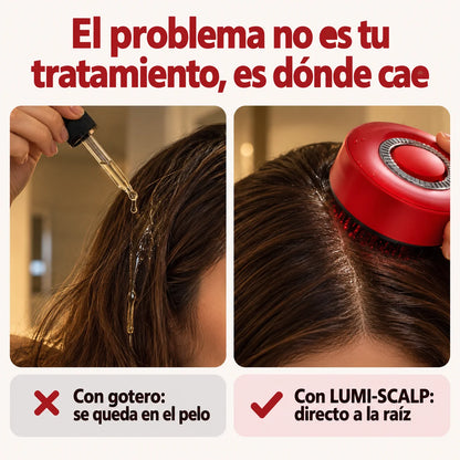 El problema no es tu tratamiento, es dónde cae: con gotero se queda en el pelo, con LUMI-SCALP llega a la raíz