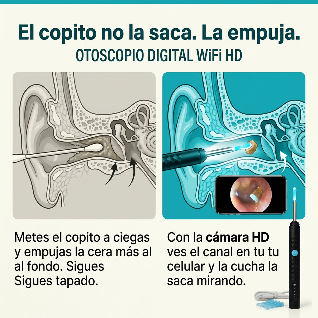 OTOSCOPIO - Limpiador de oídos con cámara HD