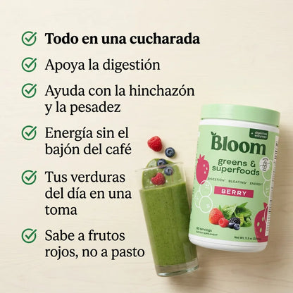 BLOOM GREENS & SUPERFOODS – Tus verduras del día en una sola cucharada