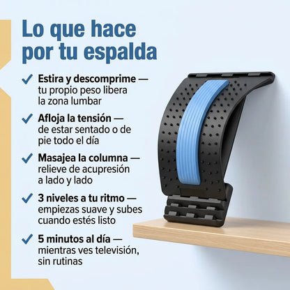 DESCOMPRESOR LUMBAR – Estira y libera tu espalda baja en 5 minutos, sin salir de casa