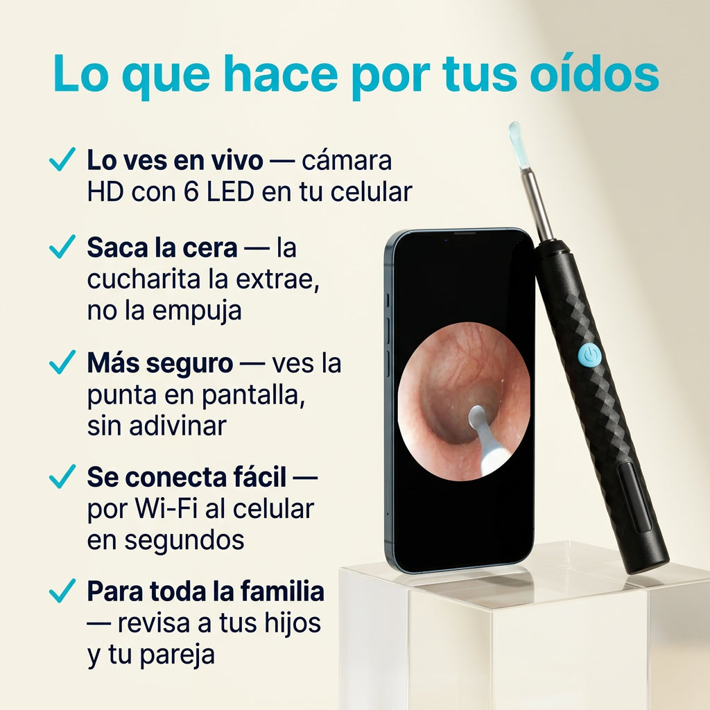 OTOSCOPIO - Limpiador de oídos con cámara HD