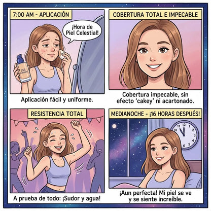BASE DE MAQUILLAJE PANTERA CELESTE – Alta cobertura que dura todo el día