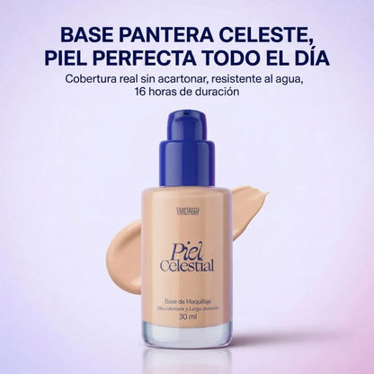 BASE DE MAQUILLAJE PANTERA CELESTE – Alta cobertura que dura todo el día