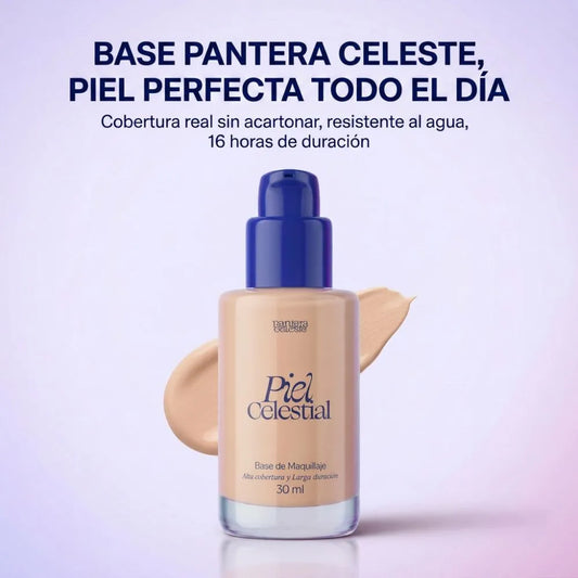 BASE DE MAQUILLAJE PANTERA CELESTE – Alta cobertura que dura todo el día